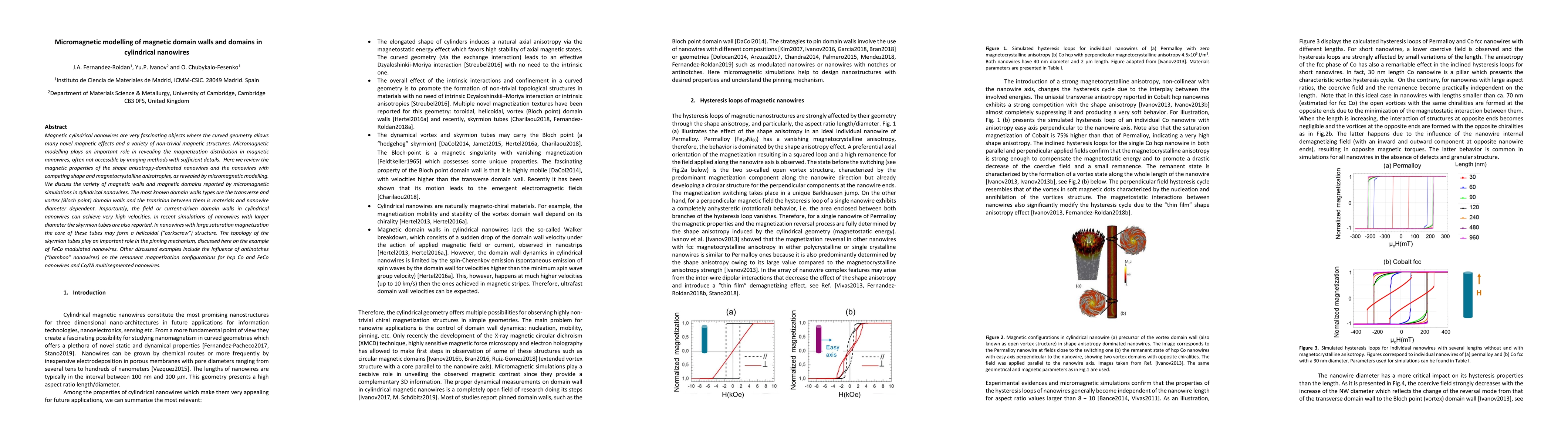 Thumbnail for Micromagnetic modelling of magnetic domain walls and domains in
  cylindrical nanowires