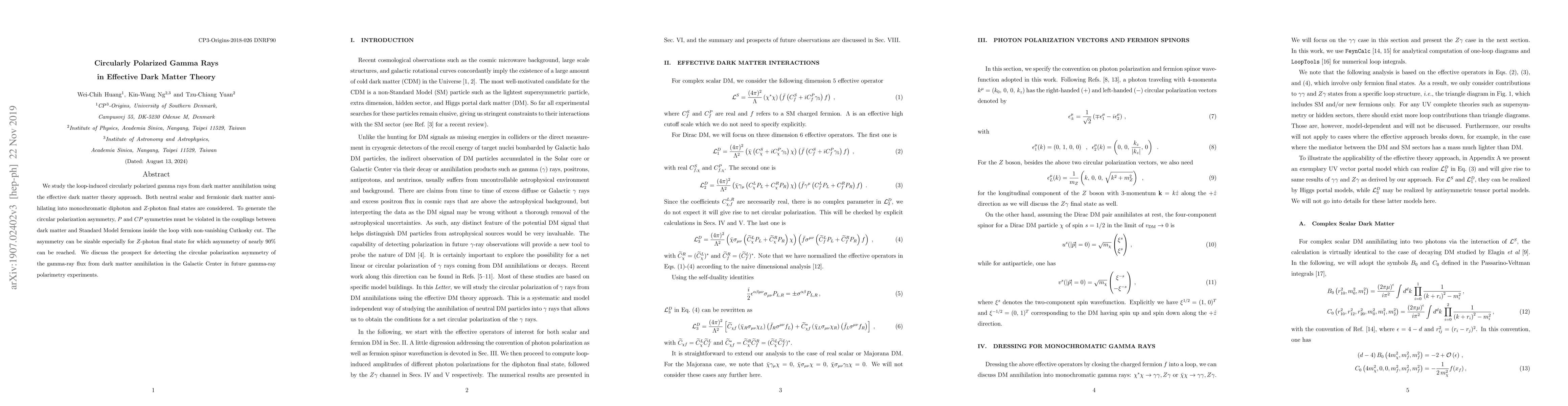 Thumbnail for Circularly Polarized Gamma Rays in Effective Dark Matter Theory