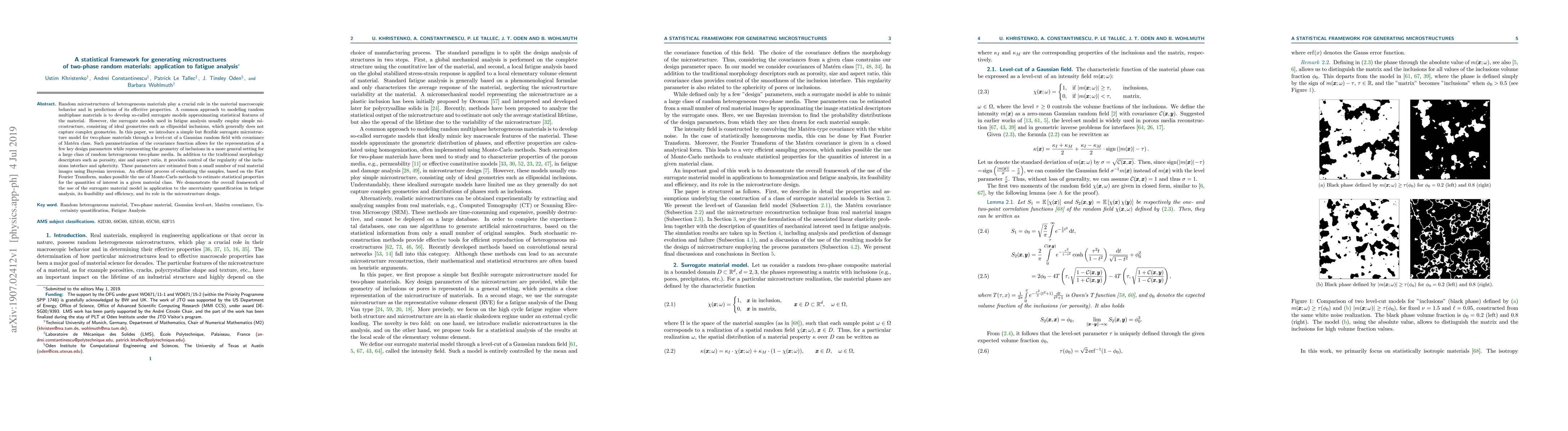 Thumbnail for A statistical framework for generating microstructures of two-phase
  random materials: application to fatigue analysis