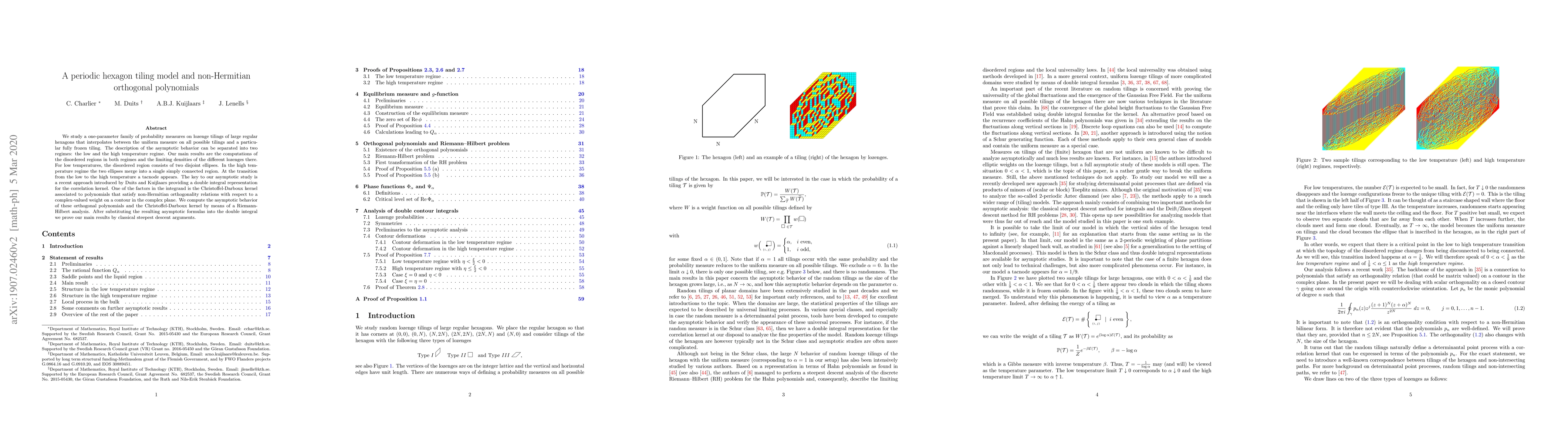 Thumbnail for A periodic hexagon tiling model and non-Hermitian orthogonal polynomials