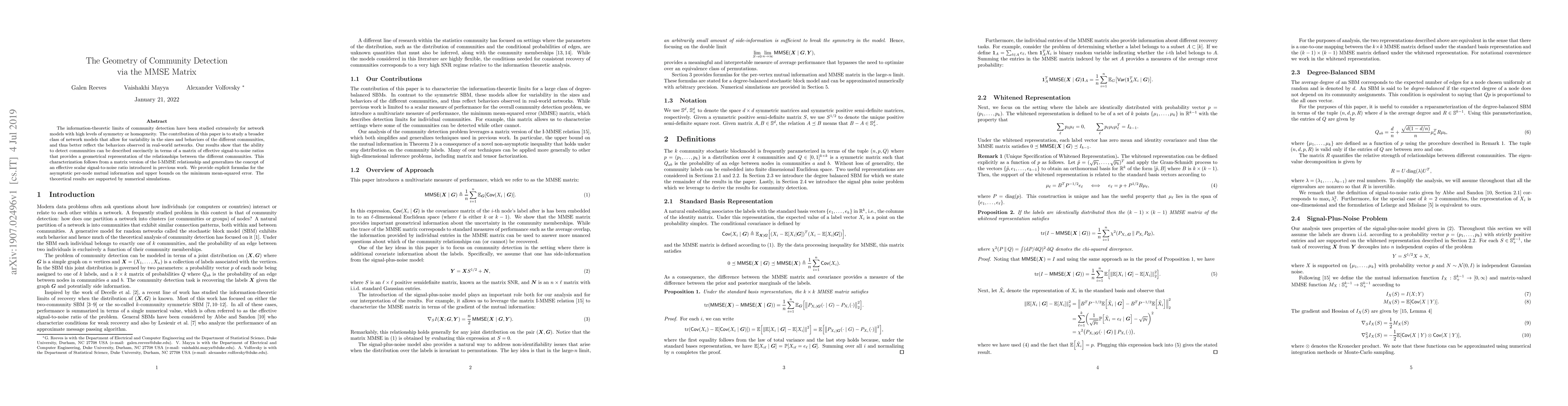 Thumbnail for The Geometry of Community Detection via the MMSE Matrix