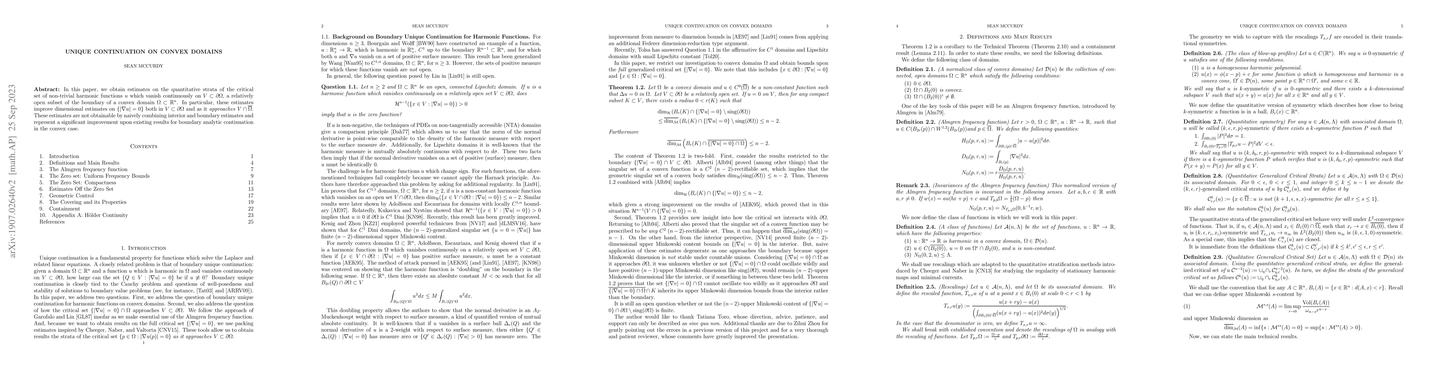 Thumbnail for Unique Continuation on Convex Domains