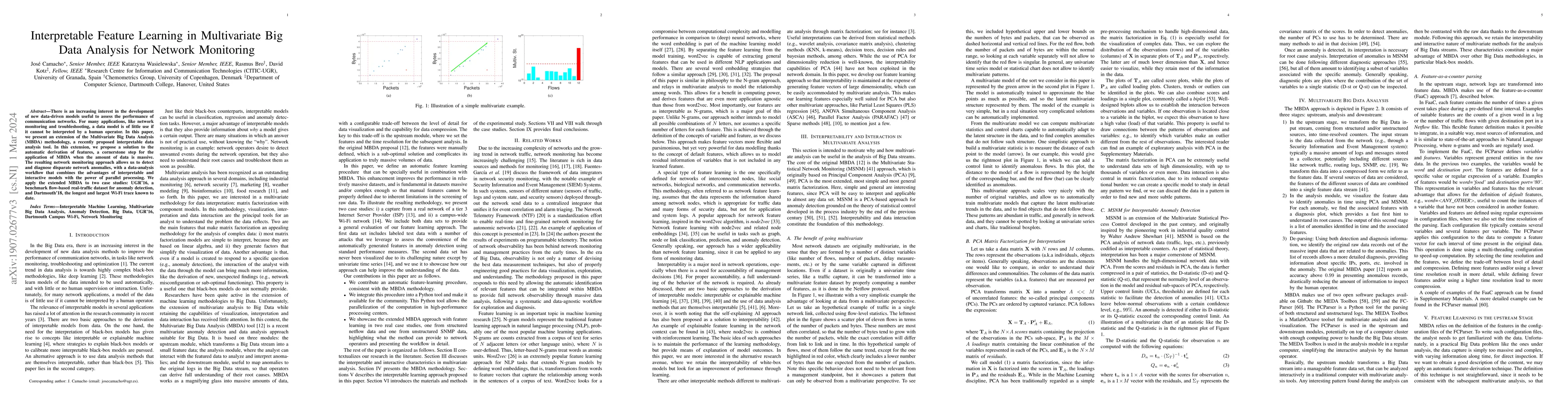Thumbnail for Interpretable Feature Learning in Multivariate Big Data Analysis for
  Network Monitoring