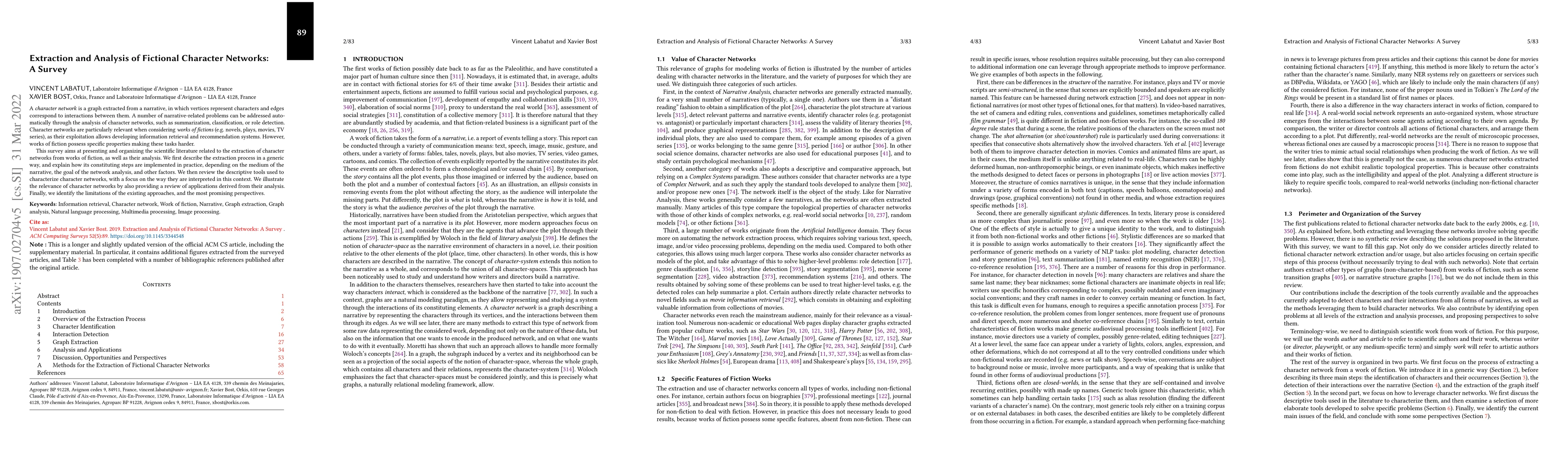 Thumbnail for Extraction and Analysis of Fictional Character Networks: A Survey