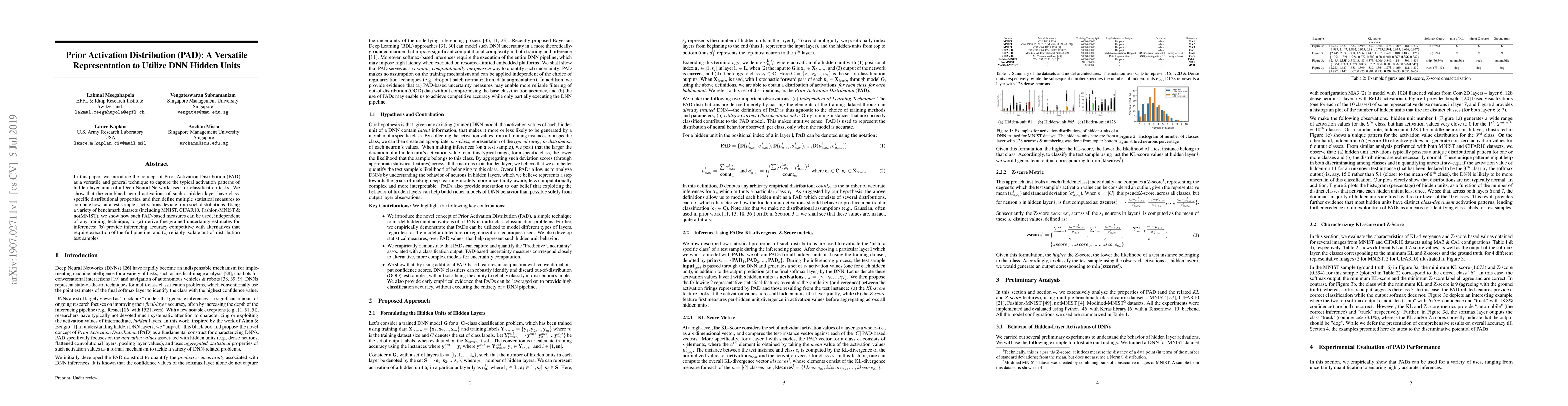 Thumbnail for Prior Activation Distribution (PAD): A Versatile Representation to
  Utilize DNN Hidden Units