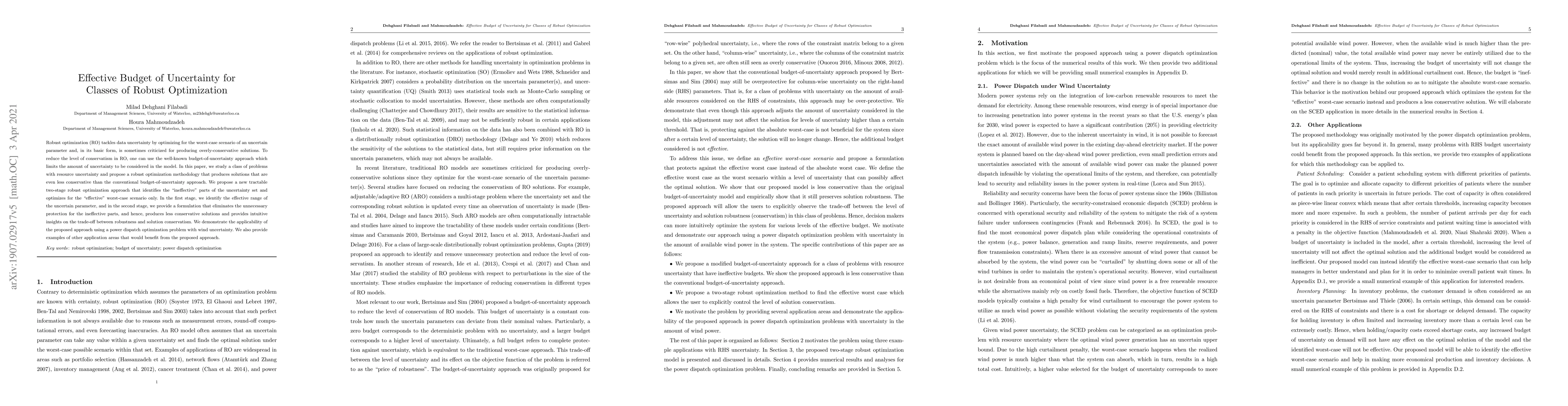 Thumbnail for Effective Budget of Uncertainty for Classes of Robust Optimization