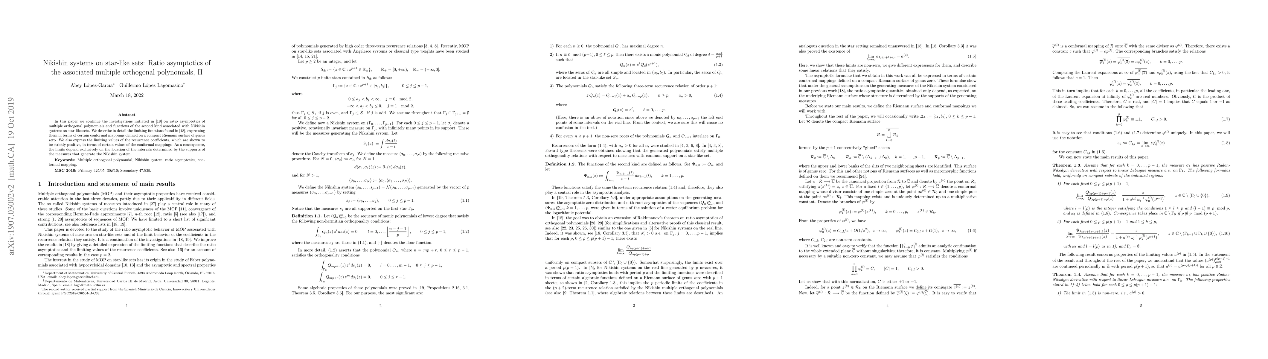 Thumbnail for Nikishin systems on star-like sets: Ratio asymptotics of the associated
  multiple orthogonal polynomials, II