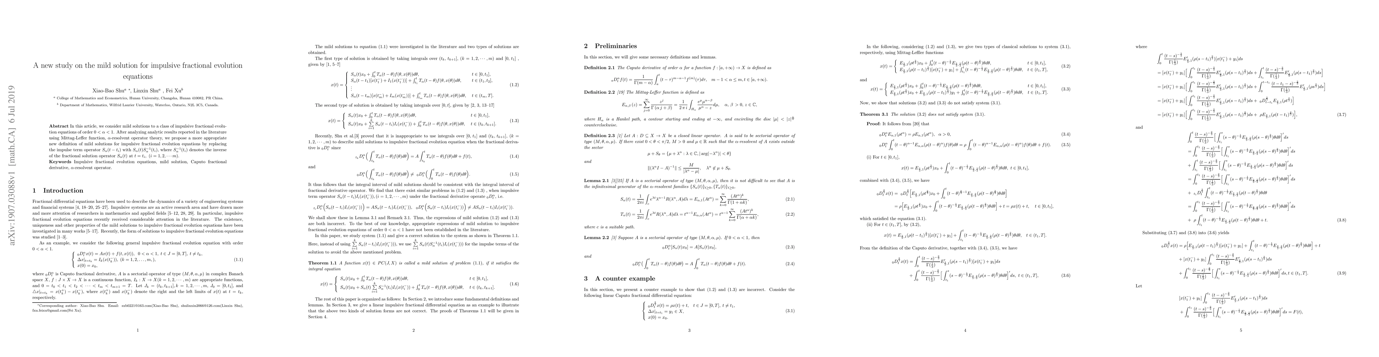 Thumbnail for A new study on the mild solution for impulsive fractional evolution
  equations