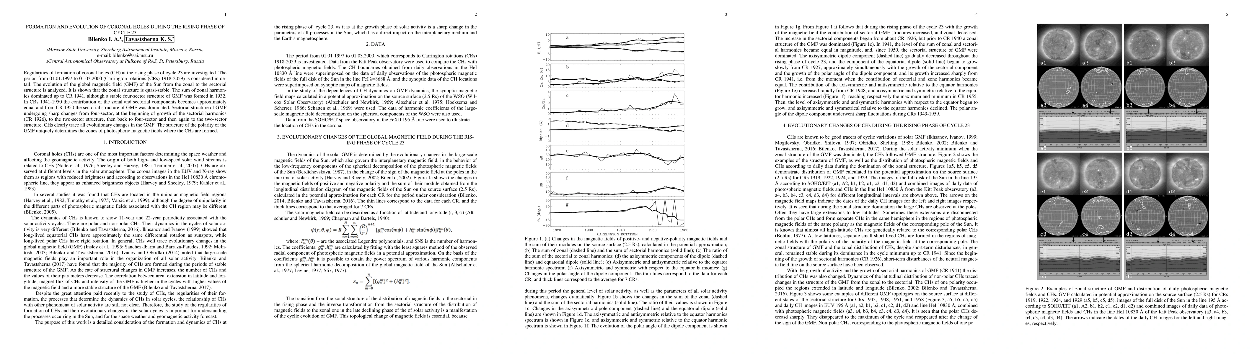 Thumbnail for Formation and evolution of coronal holes during the rising phase of
  cycle 23