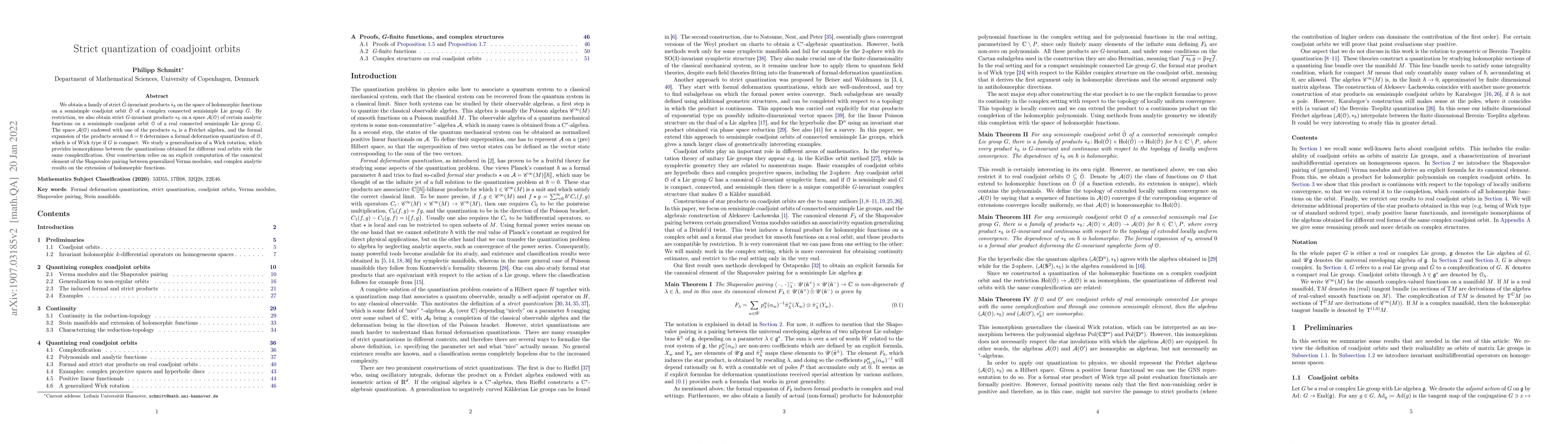 Thumbnail for Strict quantization of coadjoint orbits