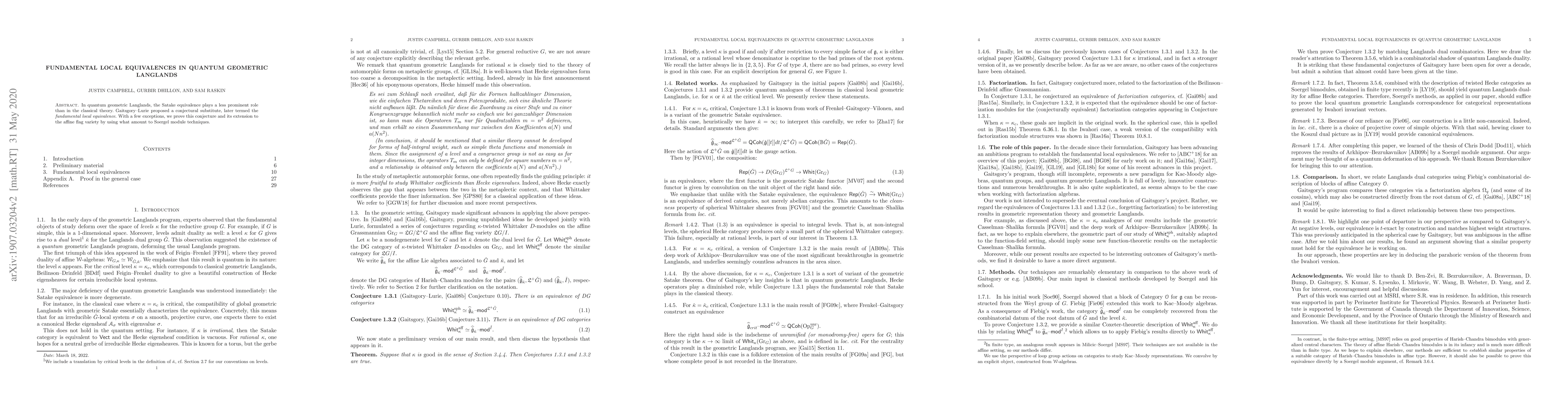 Thumbnail for Fundamental local equivalences in quantum geometric Langlands