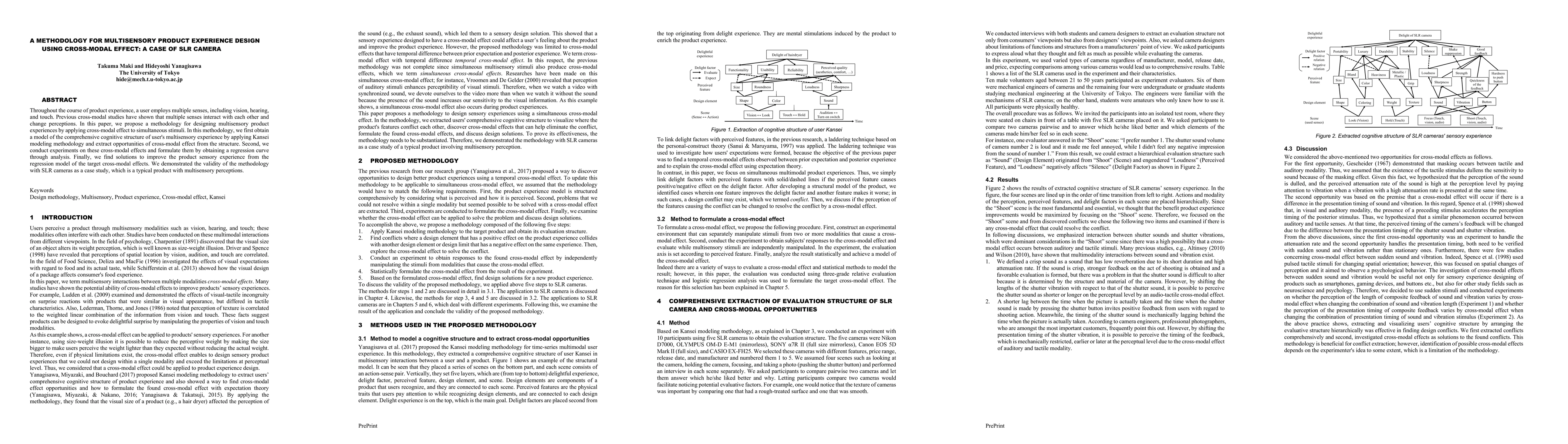 Thumbnail for A methodology for multisensory product experience design using
  cross-modal effect: A case of SLR camera