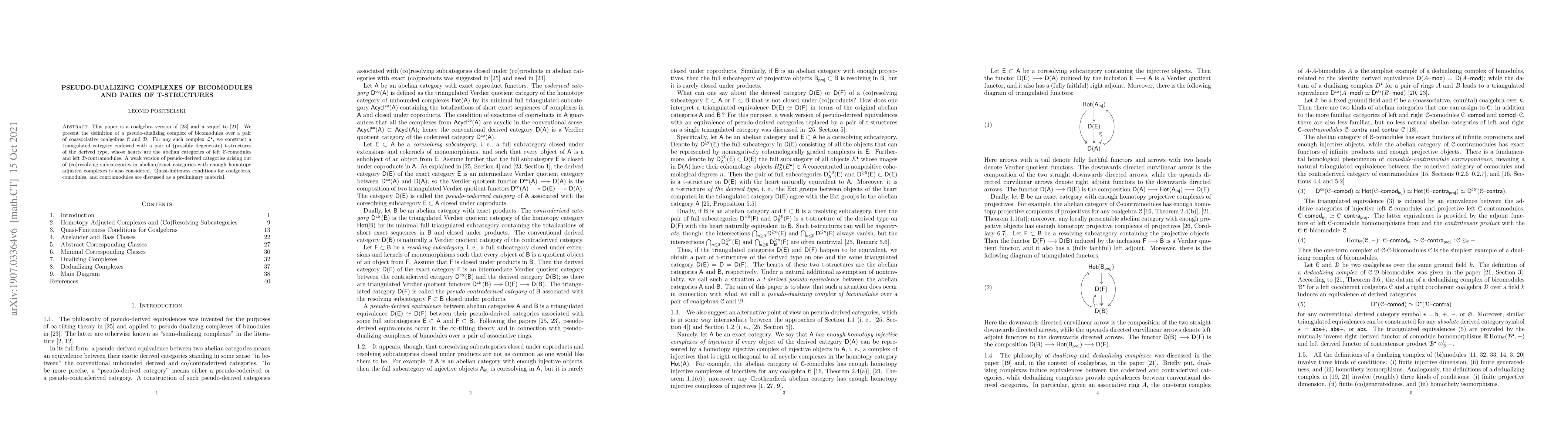 Thumbnail for Pseudo-dualizing complexes of bicomodules and pairs of t-structures
