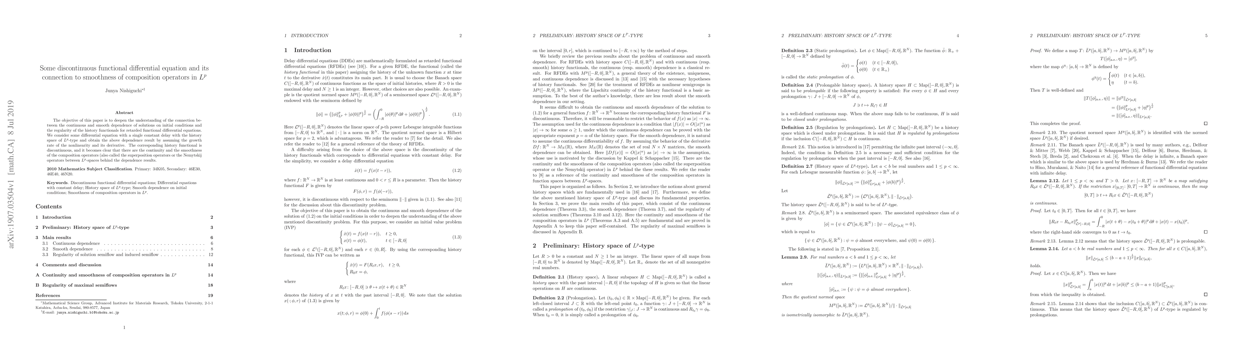 Thumbnail for Some discontinuous functional differential equation and its connection
  to smoothness of composition operators in $L^p$
