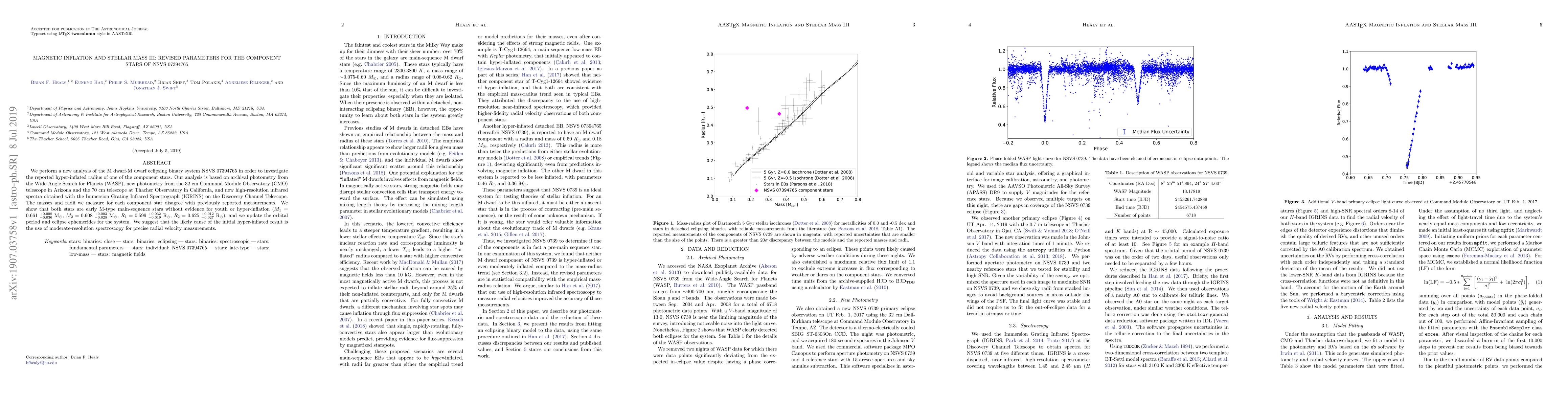 Thumbnail for Magnetic Inflation and Stellar Mass III: Revised Parameters for the
  Component Stars of NSVS 07394765