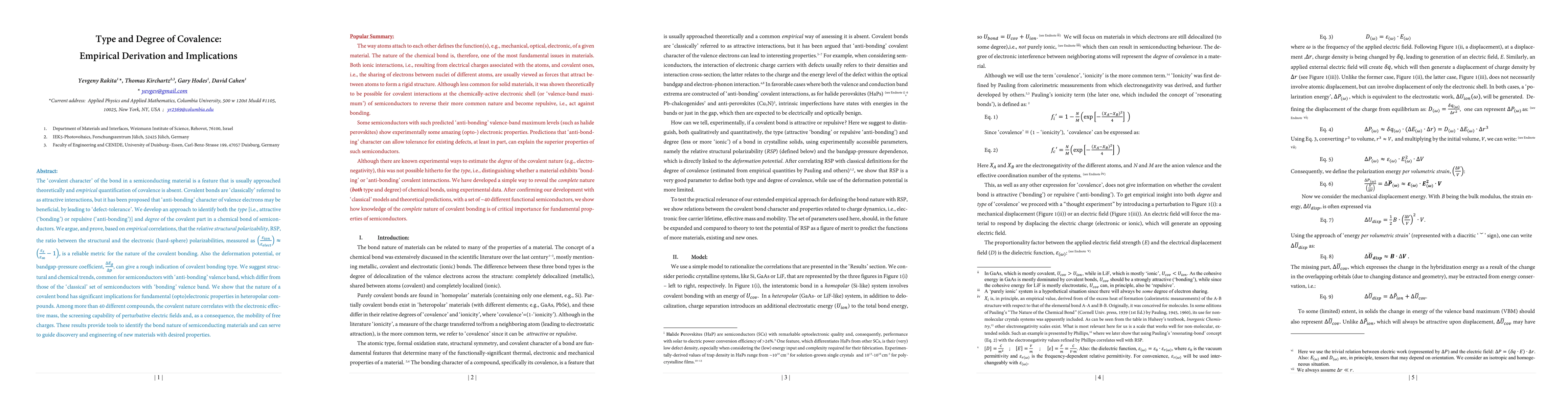 Thumbnail for Type and Degree of Covalence: Empirical Derivation and Implications