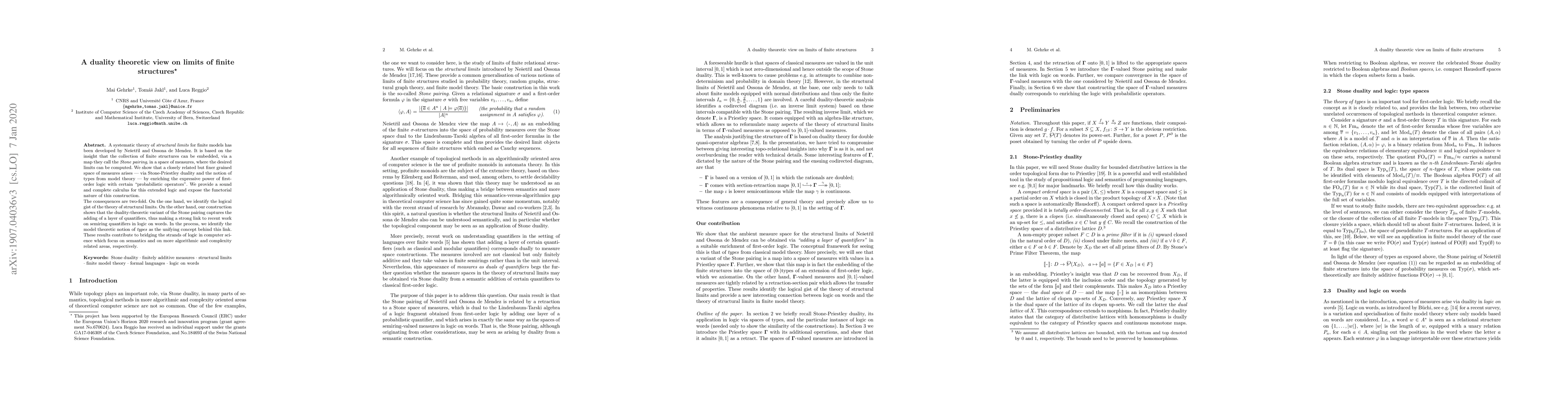 Thumbnail for A duality theoretic view on limits of finite structures