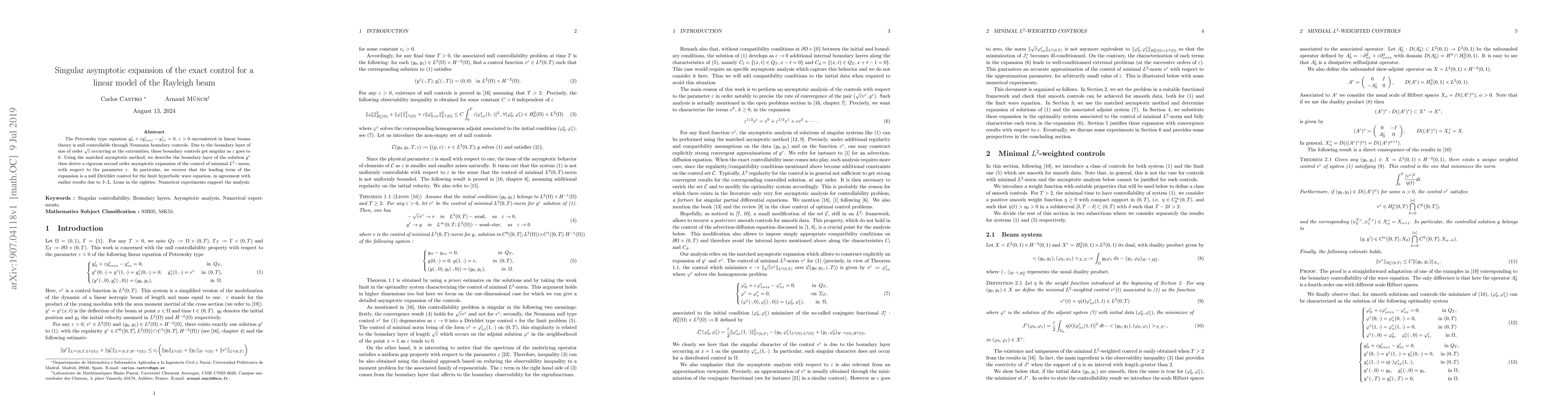 Thumbnail for Singular asymptotic expansion of the exact control for a linear model of
  the Rayleigh beam
