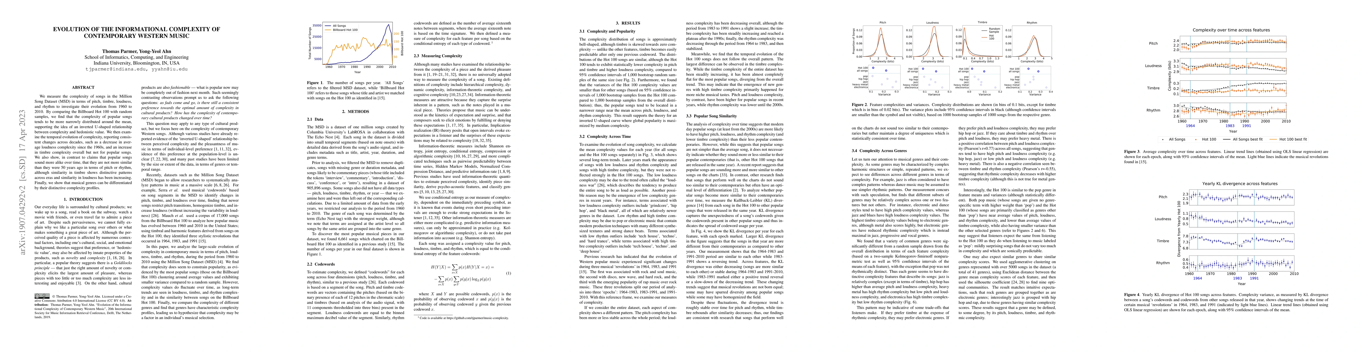 Thumbnail for Evolution of the Informational Complexity of Contemporary Western Music