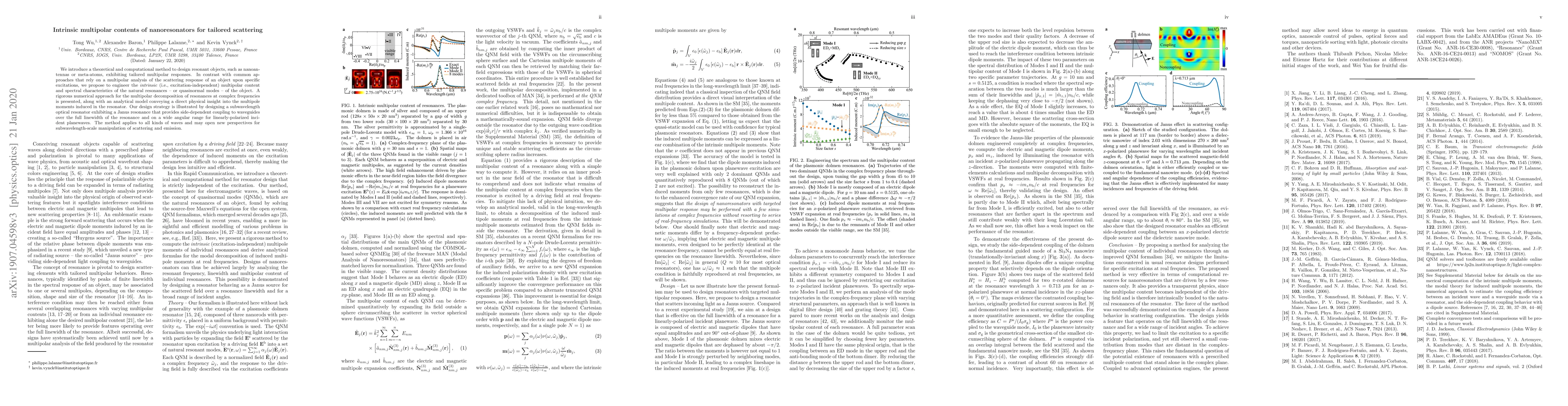 Thumbnail for Intrinsic multipolar contents of nanoresonators for tailored scattering
