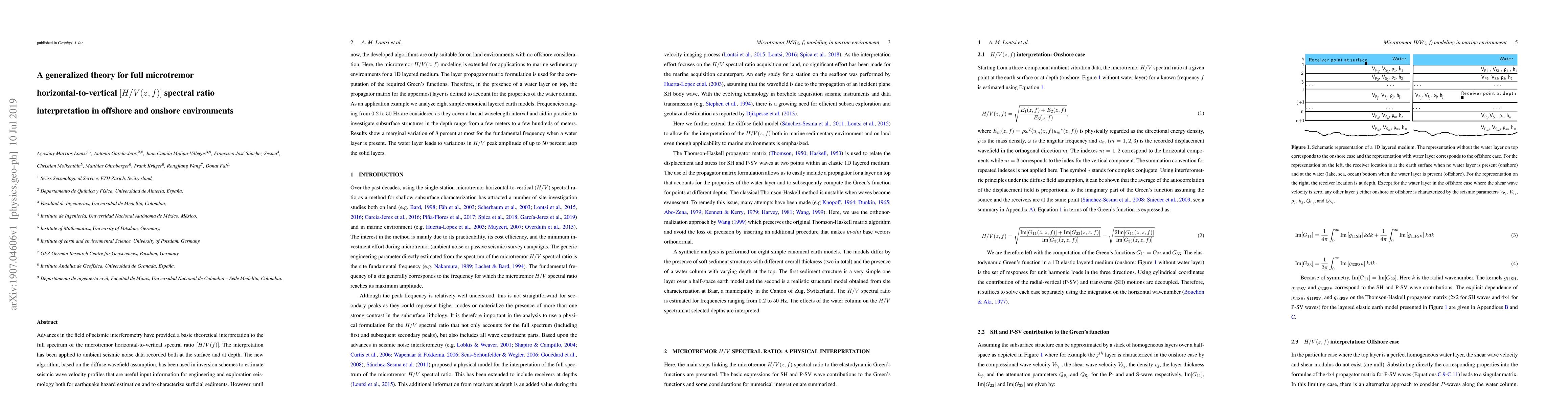 Thumbnail for A generalized theory for full microtremor horizontal-to-vertical [H/V
  (z, f)] spectral ratio interpretation in offshore and onshore environments