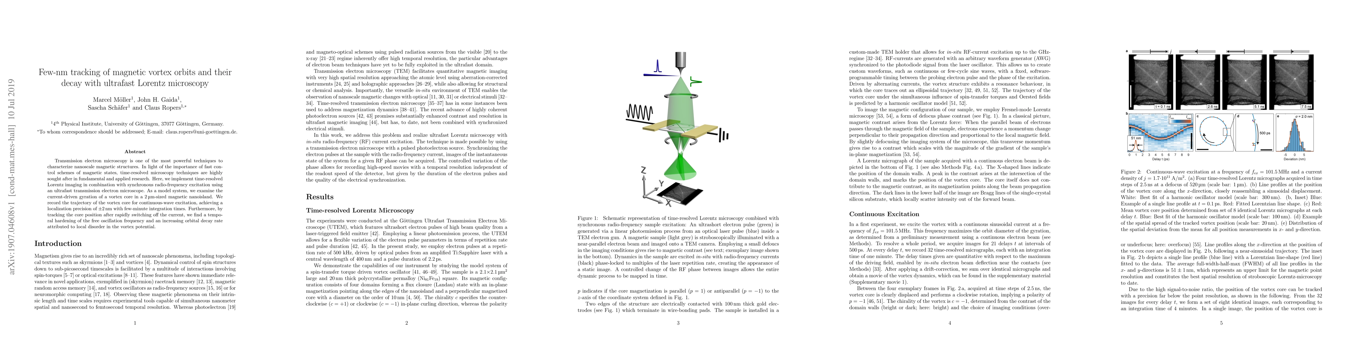 Thumbnail for Few-nm tracking of magnetic vortex orbits and their decay with ultrafast
  Lorentz microscopy
