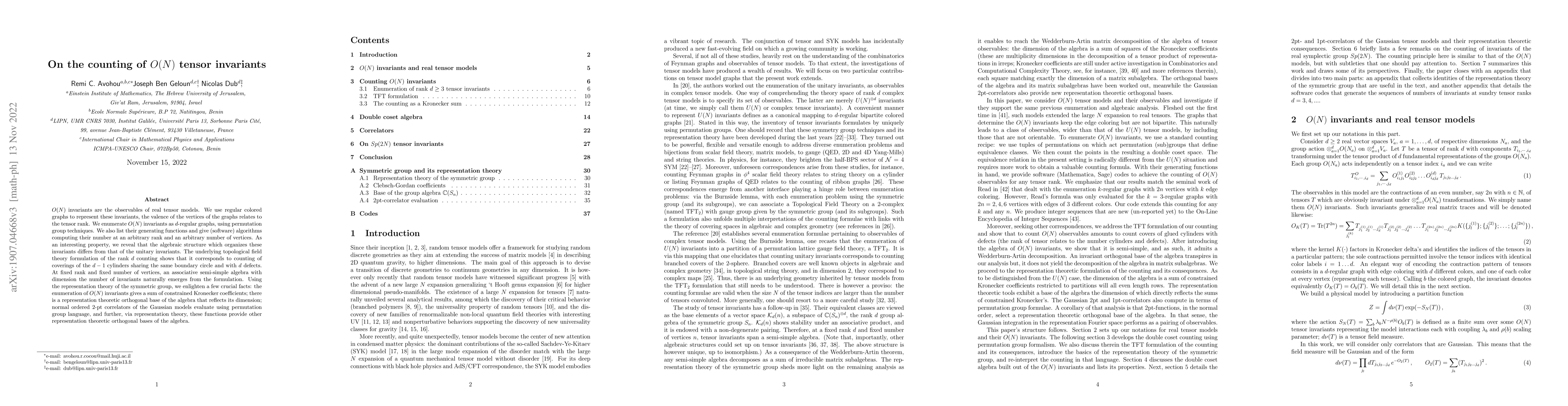 Thumbnail for On the counting of $O(N)$ tensor invariants