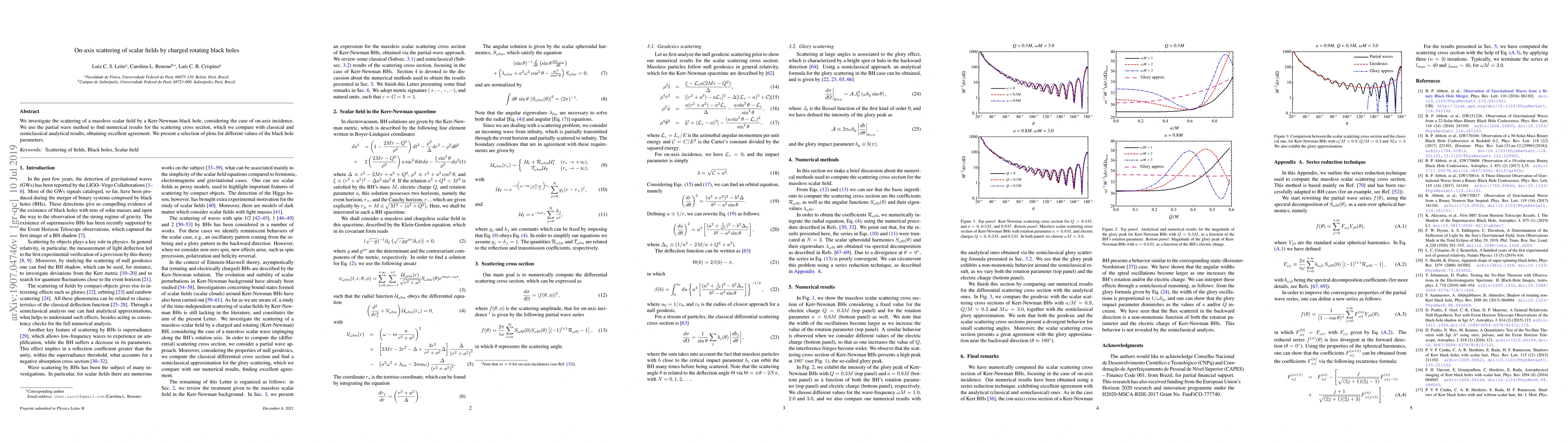 Thumbnail for On-axis scattering of scalar fields by charged rotating black holes