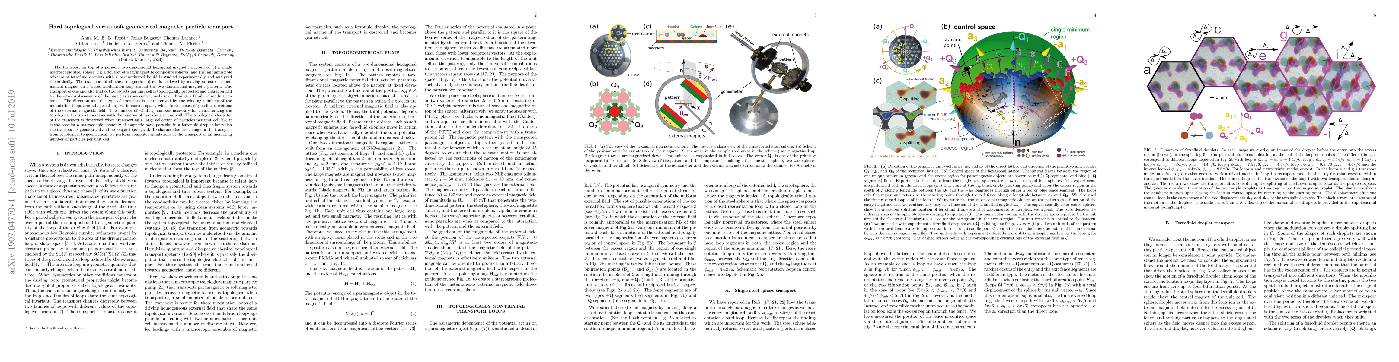 Thumbnail for Hard topological versus soft geometrical magnetic particle transport
