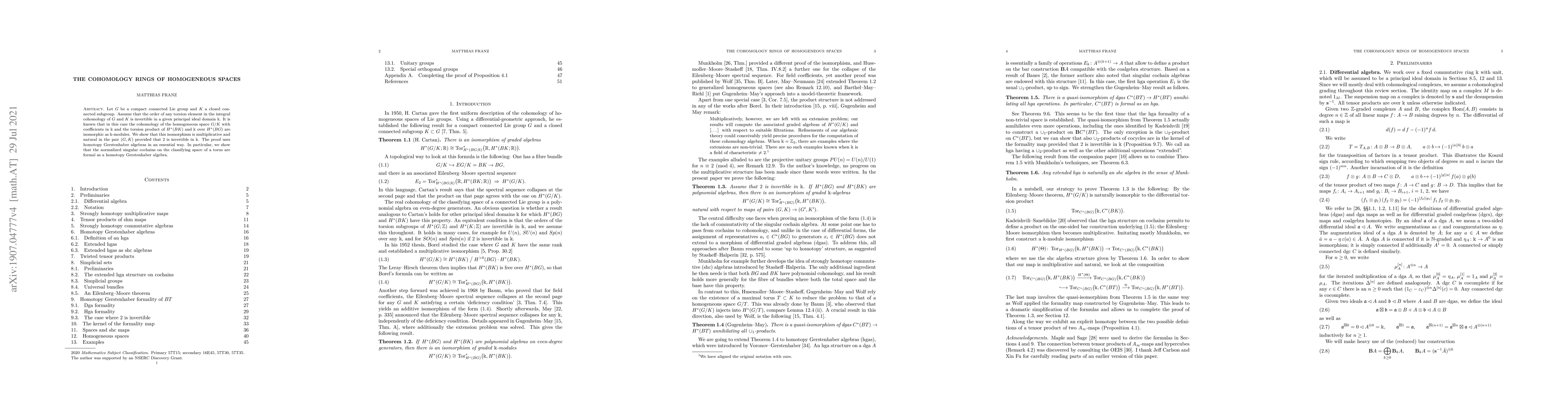 Thumbnail for The cohomology rings of homogeneous spaces