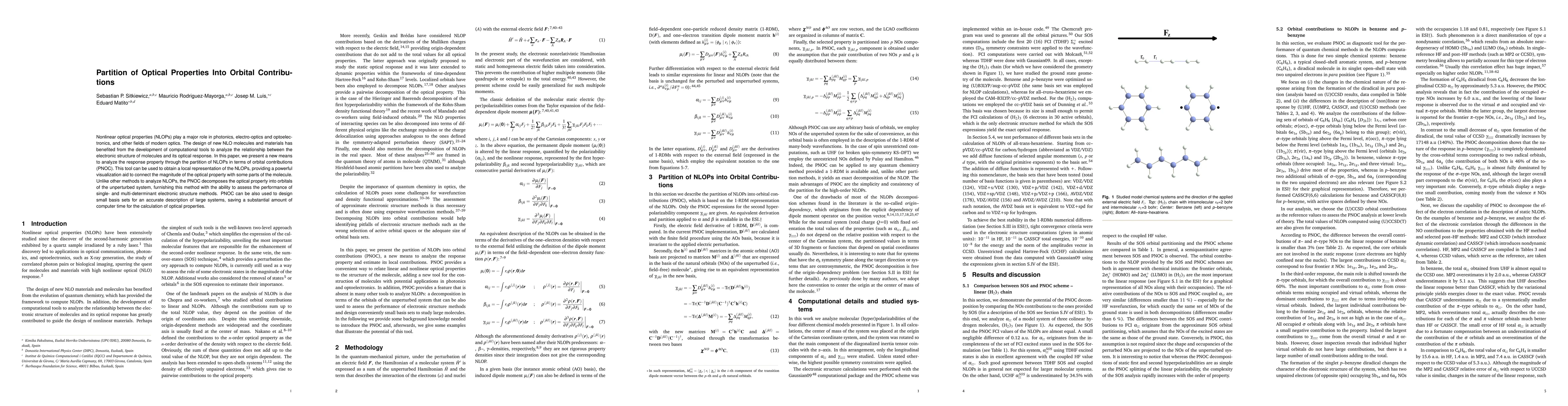 Thumbnail for Partition of Optical Properties Into Orbital Contributions