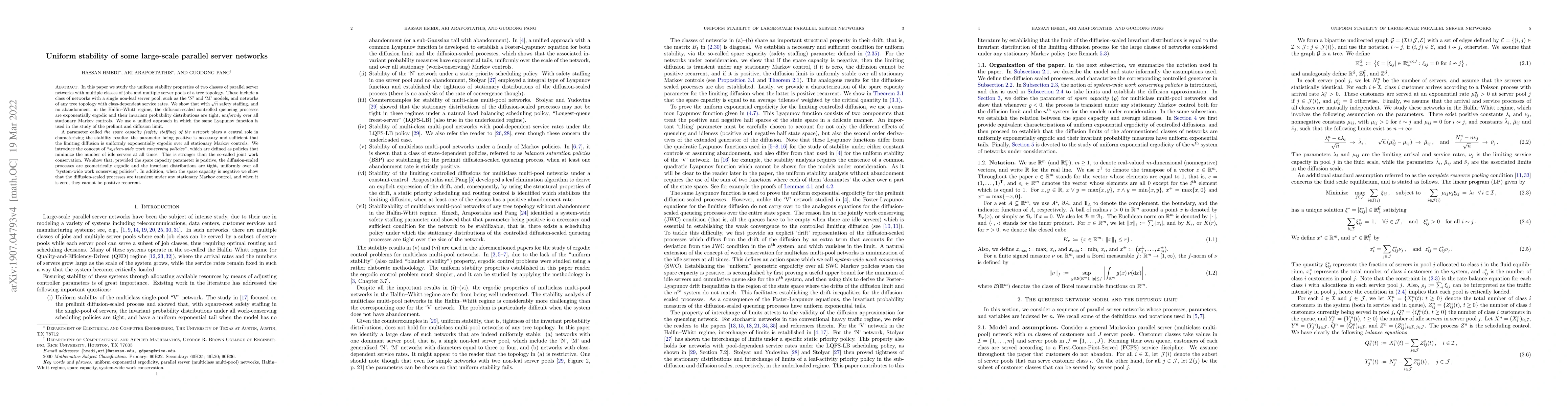 Thumbnail for Uniform stability of some large-scale parallel server networks