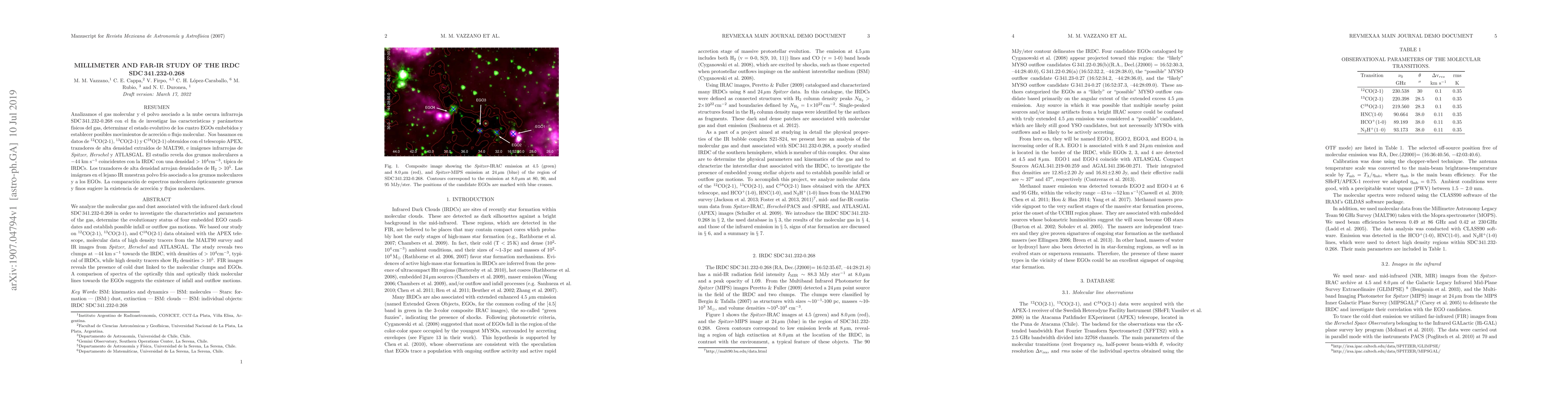Thumbnail for Millimeter and far-IR study of the IRCD SDC 341.232-0.268