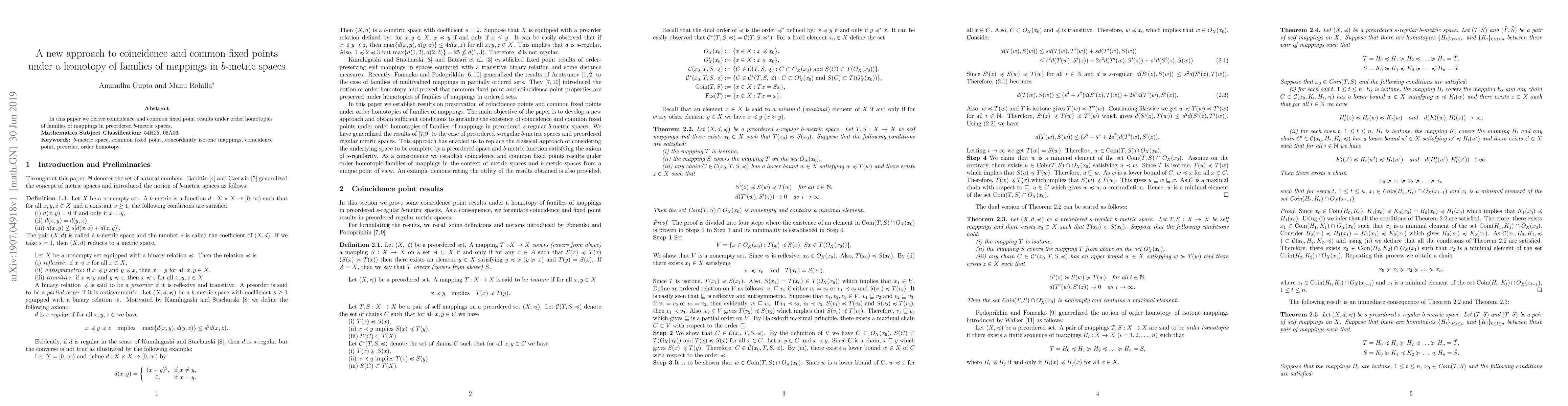 Thumbnail for A new approach to coincidence and common fixed points under a homotopy
  of families of mappings in $b$-metric spaces