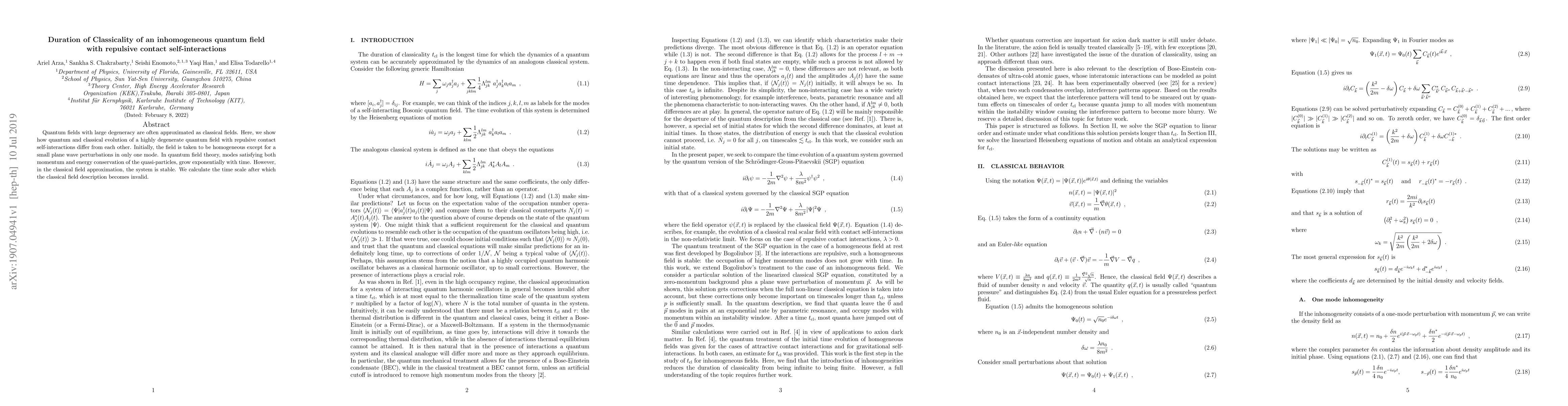 Thumbnail for Duration of Classicality of an inhomogeneous quantum field with
  repulsive contact self-interactions