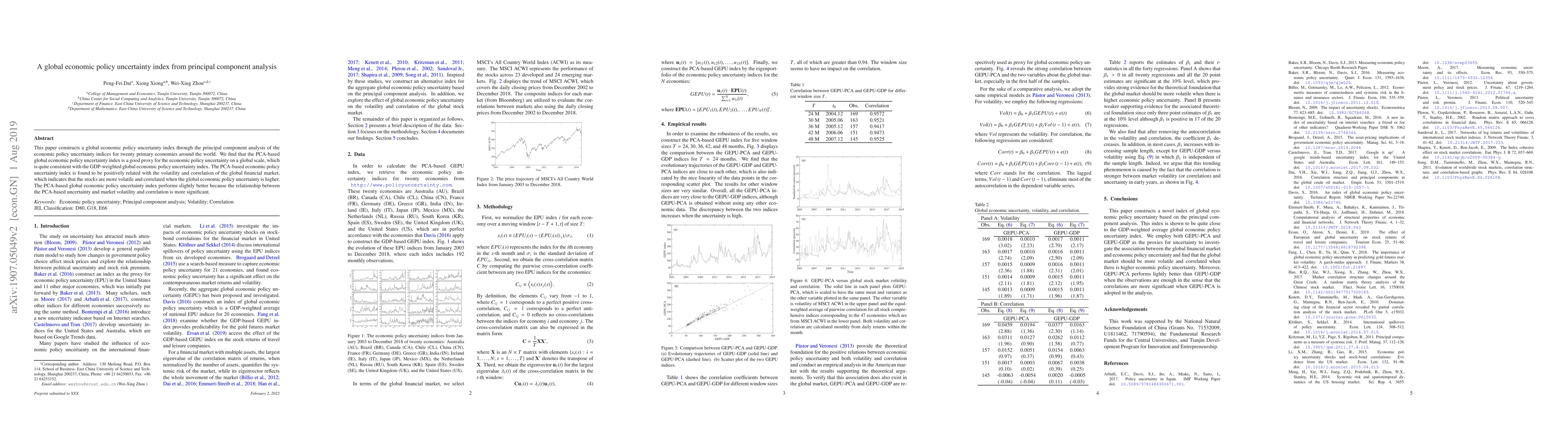 Thumbnail for A global economic policy uncertainty index from principal component
  analysis