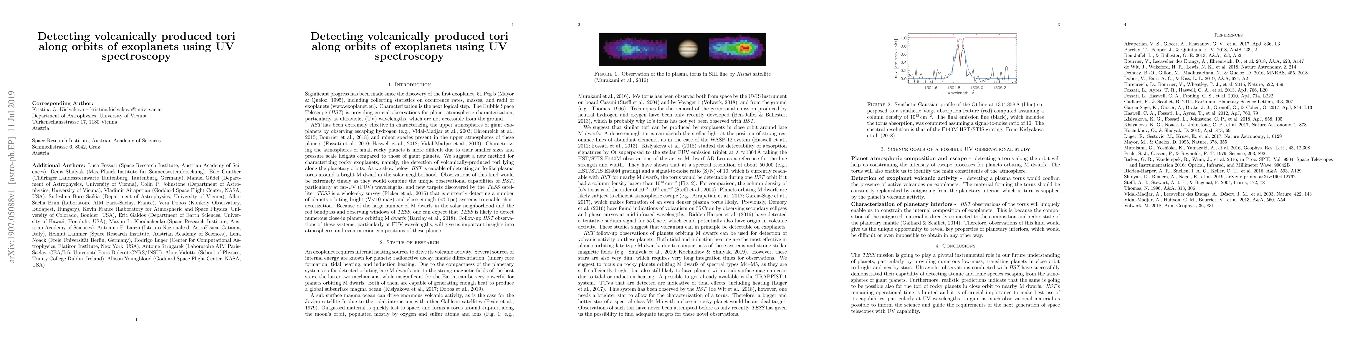 Thumbnail for Detecting volcanically produced tori along orbits of exoplanets using UV
  spectroscopy