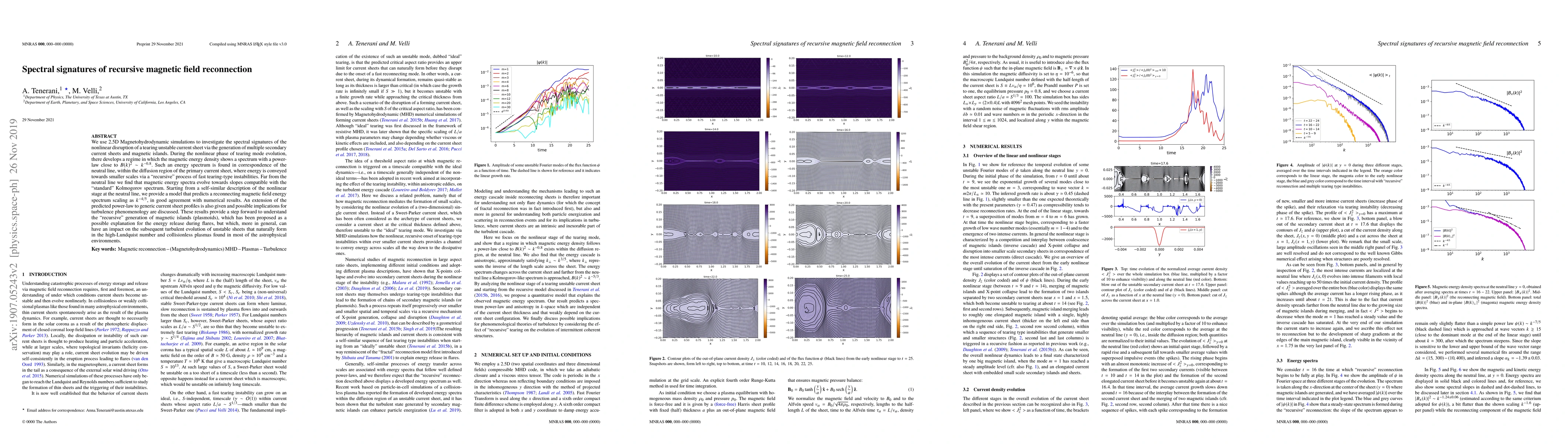 Thumbnail for Spectral signatures of recursive magnetic field reconnection