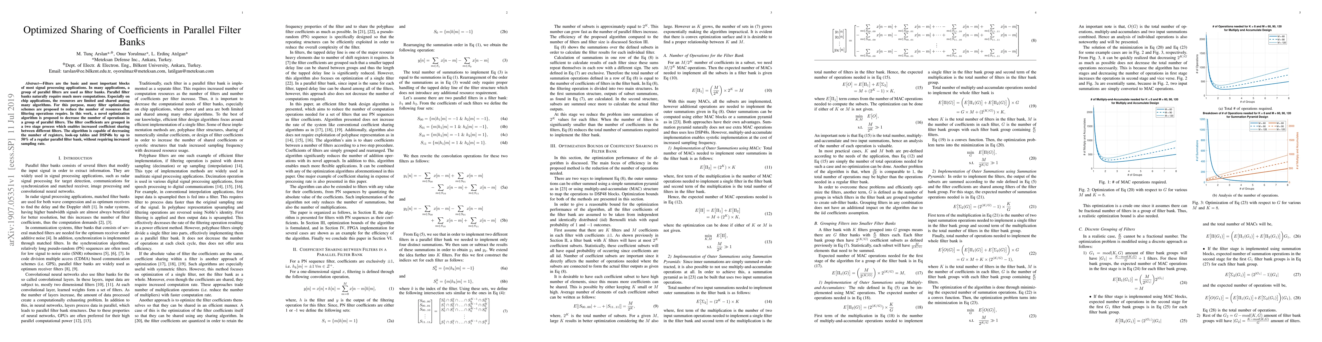 Thumbnail for Optimized Sharing of Coefficients in Parallel Filter Banks