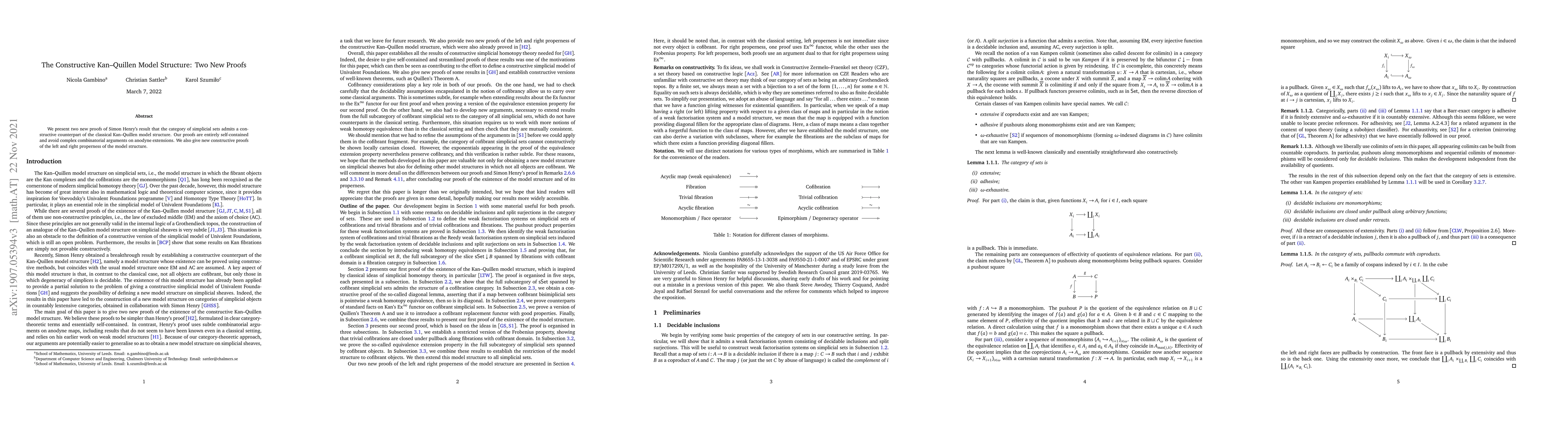Thumbnail for The constructive Kan-Quillen model structure: two new proofs