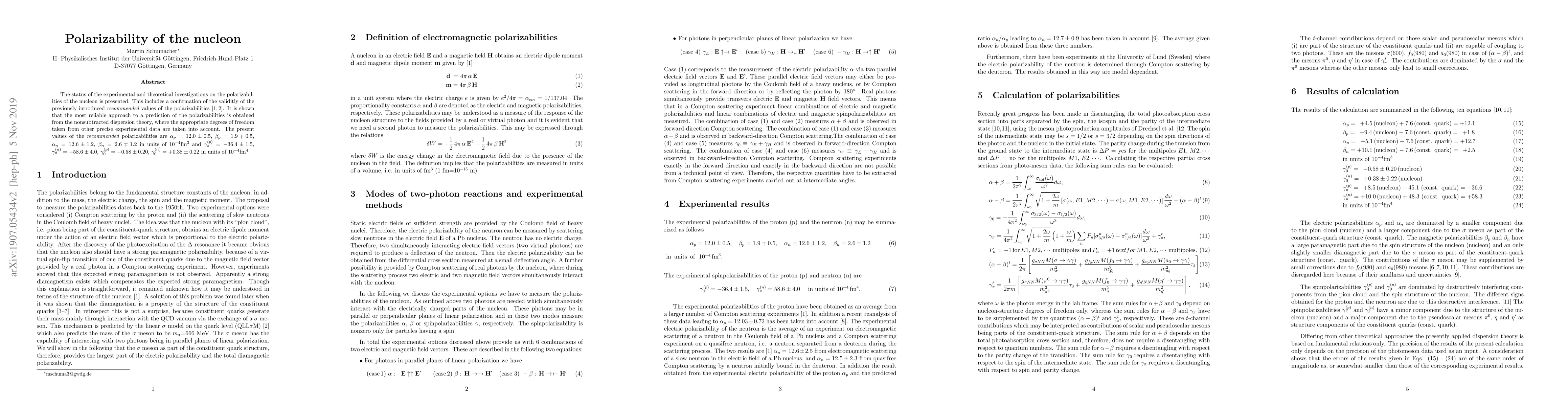 Thumbnail for Polarizability of the nucleon