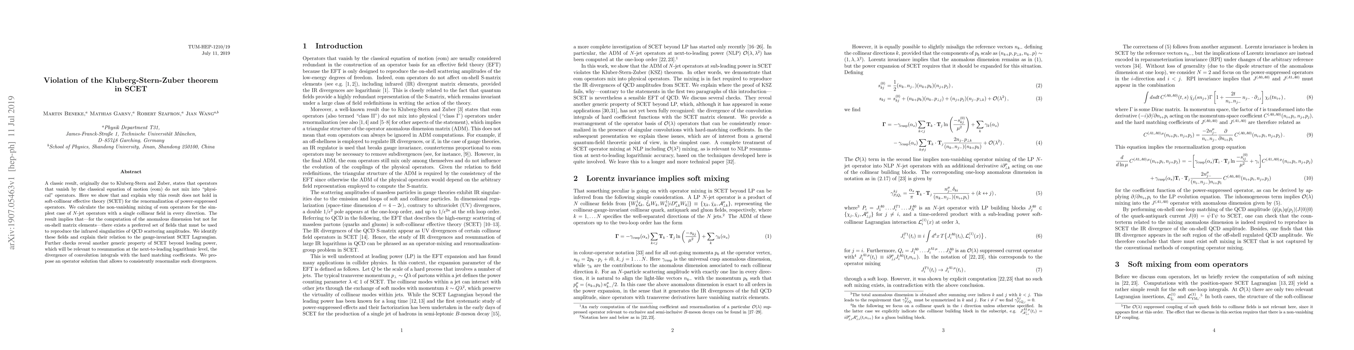 Thumbnail for Violation of the Kluberg-Stern--Zuber theorem in SCET