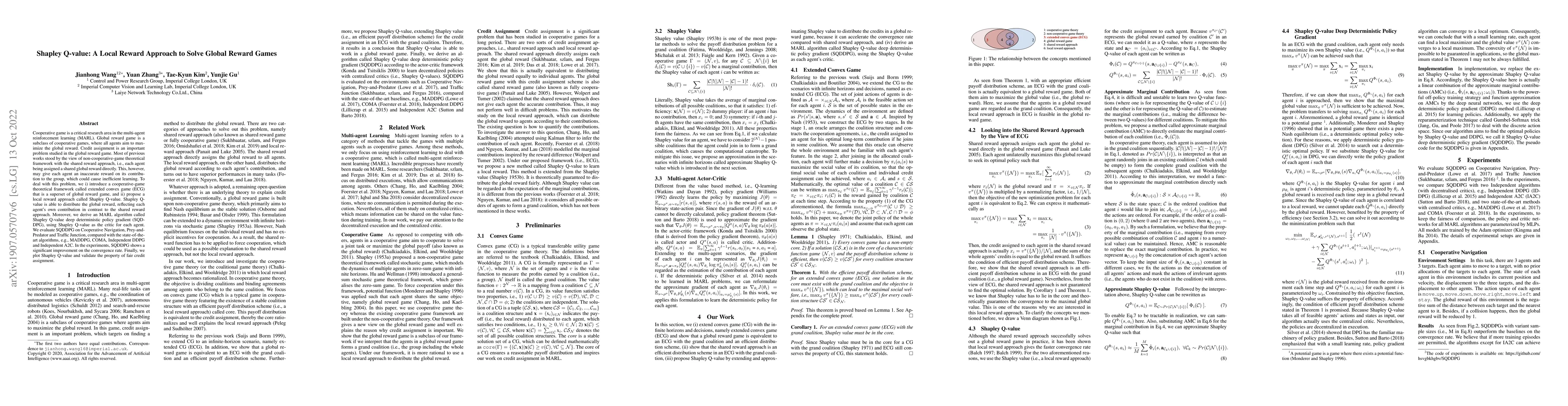 Thumbnail for Shapley Q-value: A Local Reward Approach to Solve Global Reward Games