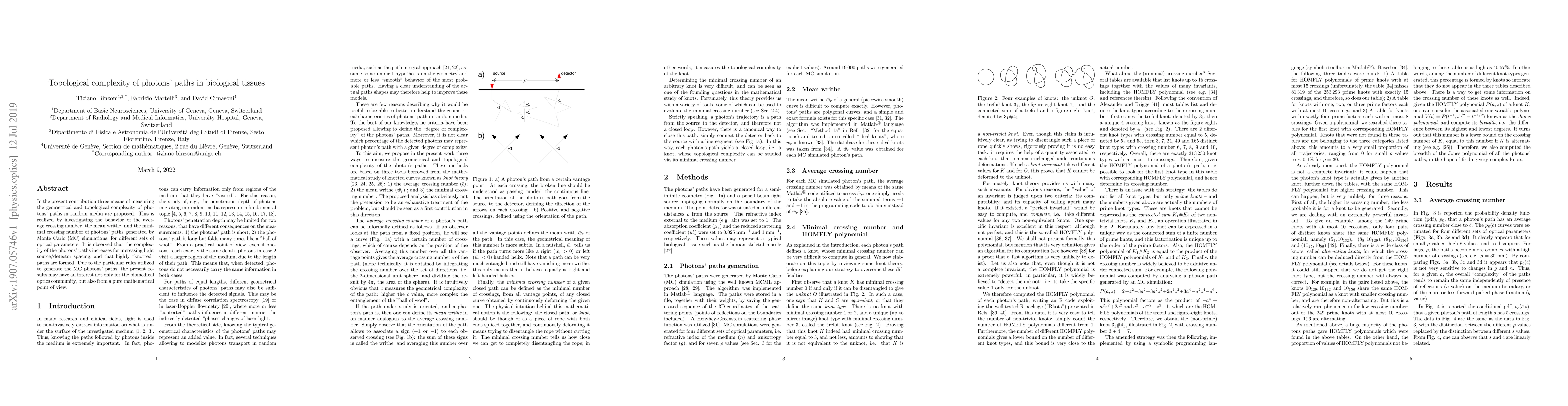 Thumbnail for Topological complexity of photons' paths in biological tissues