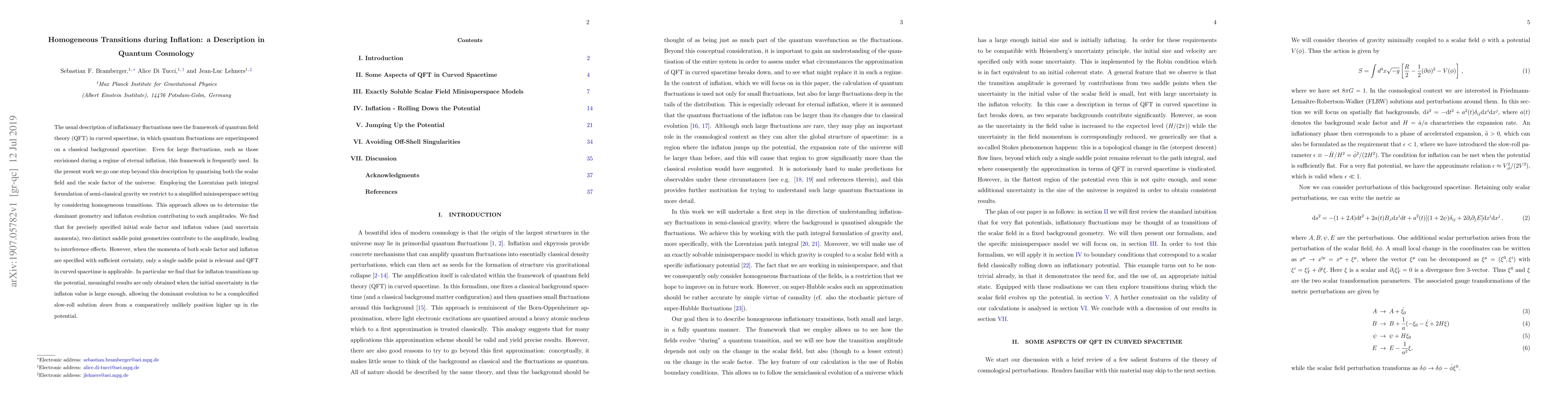 Thumbnail for Homogeneous Transitions during Inflation: a Description in Quantum
  Cosmology