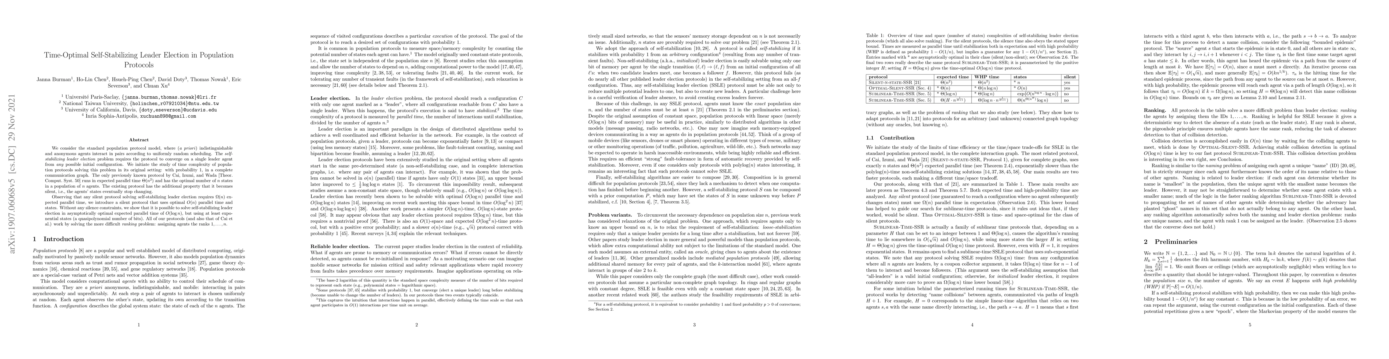 Thumbnail for Time-optimal self-stabilizing leader election in population protocols