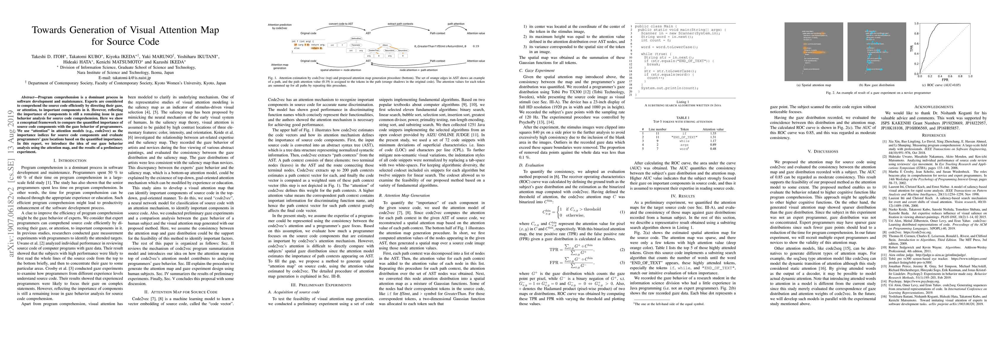 Thumbnail for Towards Generation of Visual Attention Map for Source Code