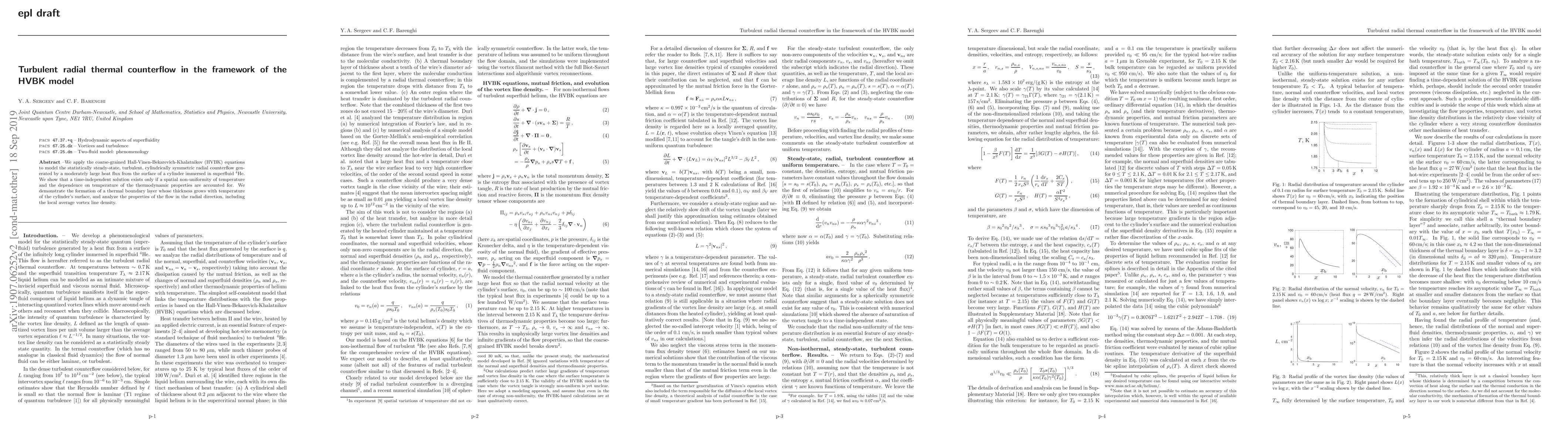 Thumbnail for Turbulent radial thermal counterflow in the framework of the HVBK model