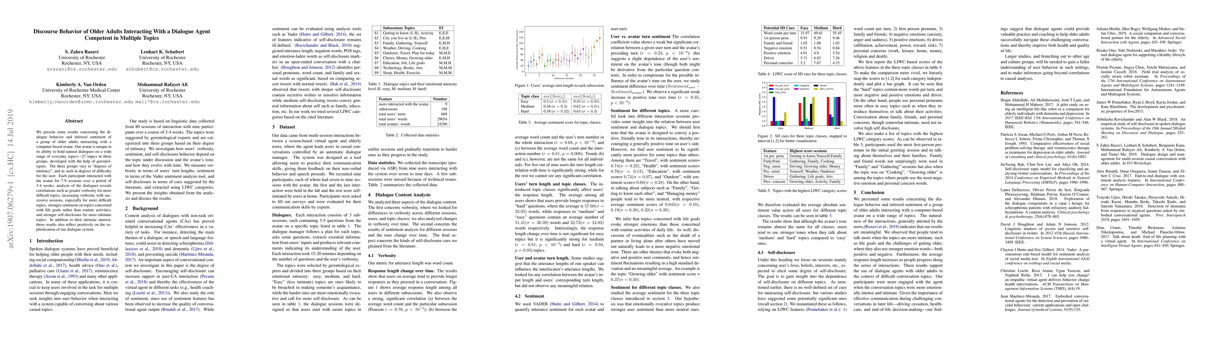 Thumbnail for Discourse Behavior of Older Adults Interacting With a Dialogue Agent
  Competent in Multiple Topics