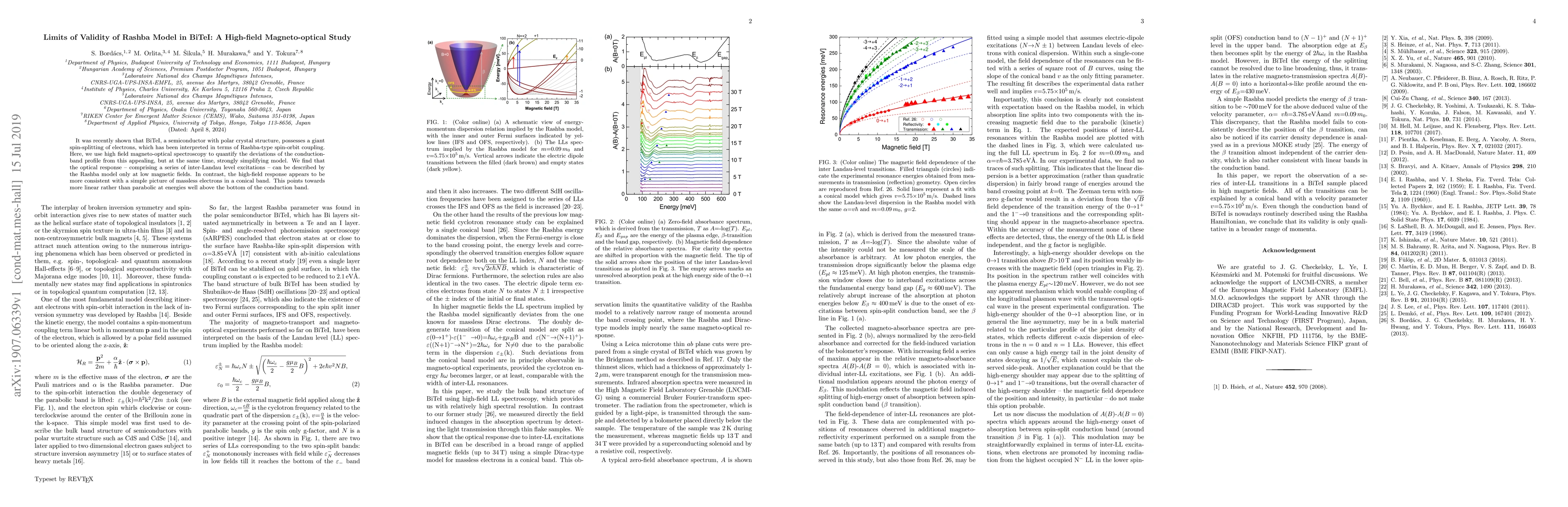 Thumbnail for Limits of Validity of Rashba Model in BiTeI: A High-field
  Magneto-optical Study